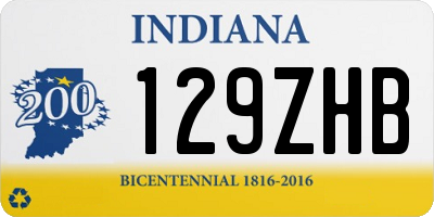 IN license plate 129ZHB