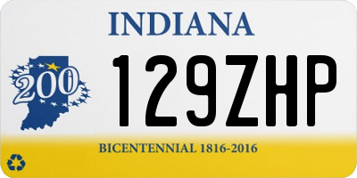 IN license plate 129ZHP