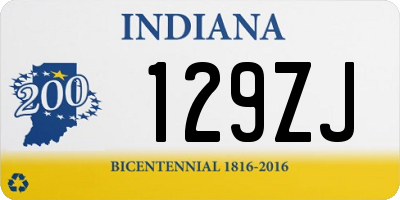 IN license plate 129ZJ