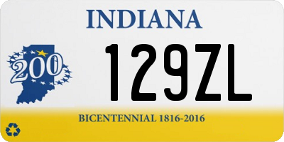 IN license plate 129ZL