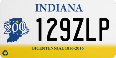 IN license plate 129ZLP