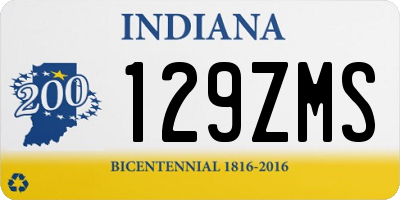 IN license plate 129ZMS