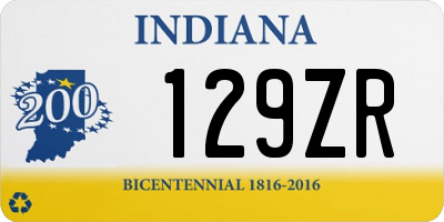 IN license plate 129ZR