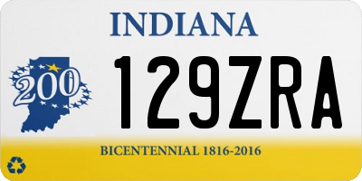 IN license plate 129ZRA