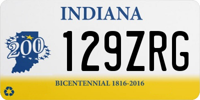 IN license plate 129ZRG