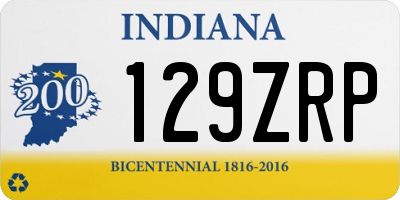 IN license plate 129ZRP