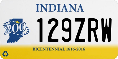 IN license plate 129ZRW