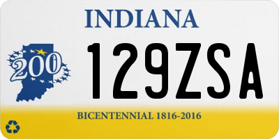 IN license plate 129ZSA