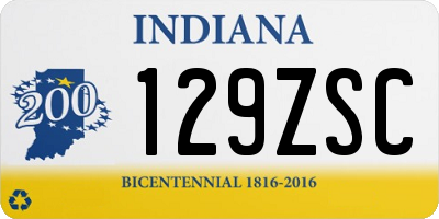 IN license plate 129ZSC