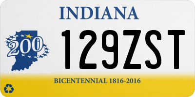 IN license plate 129ZST