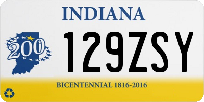 IN license plate 129ZSY