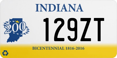 IN license plate 129ZT