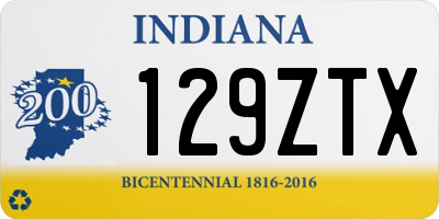 IN license plate 129ZTX
