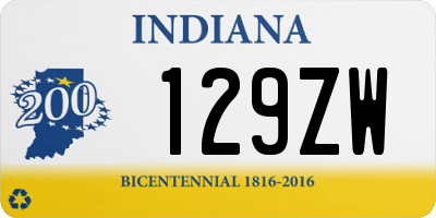 IN license plate 129ZW