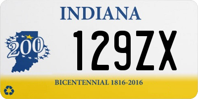 IN license plate 129ZX