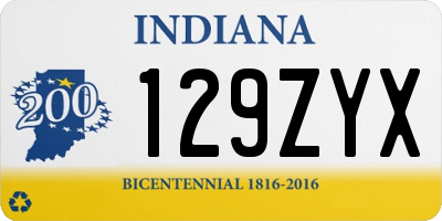 IN license plate 129ZYX