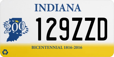 IN license plate 129ZZD