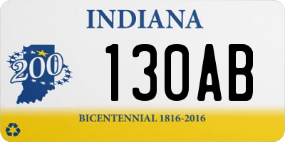 IN license plate 130AB