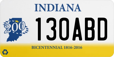 IN license plate 130ABD
