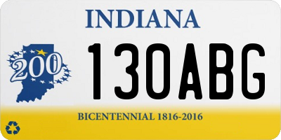 IN license plate 130ABG