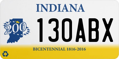 IN license plate 130ABX