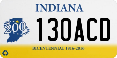 IN license plate 130ACD