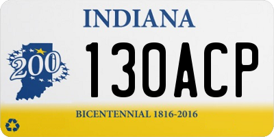 IN license plate 130ACP