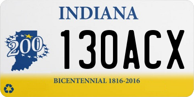 IN license plate 130ACX