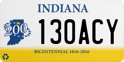 IN license plate 130ACY