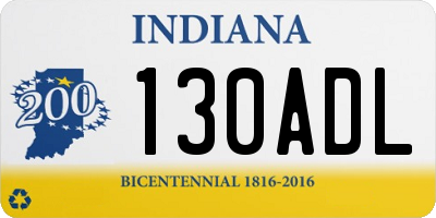 IN license plate 130ADL