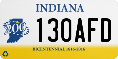 IN license plate 130AFD