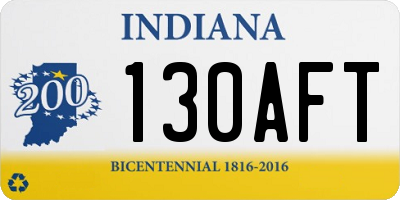 IN license plate 130AFT