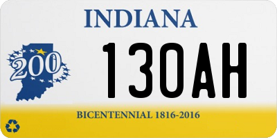 IN license plate 130AH