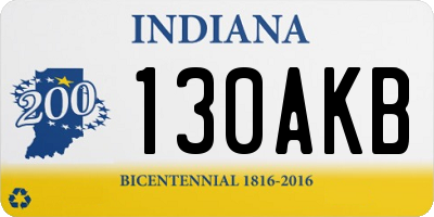 IN license plate 130AKB