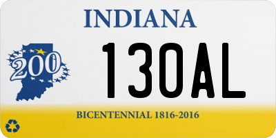 IN license plate 130AL