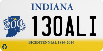 IN license plate 130ALI