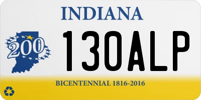 IN license plate 130ALP