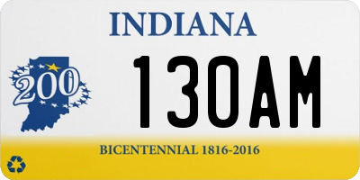 IN license plate 130AM