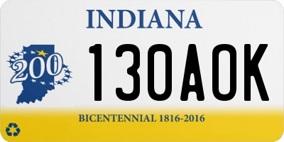 IN license plate 130AOK