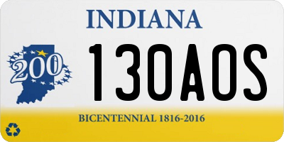IN license plate 130AOS
