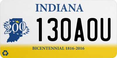 IN license plate 130AOU