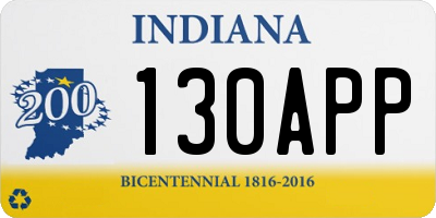 IN license plate 130APP