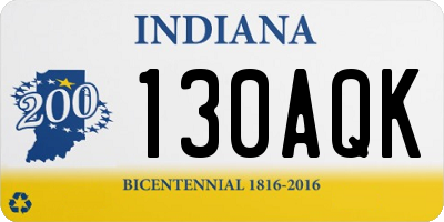 IN license plate 130AQK
