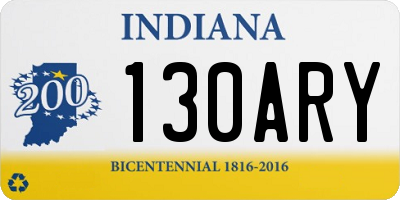 IN license plate 130ARY