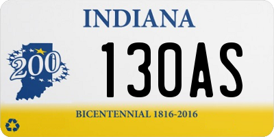 IN license plate 130AS