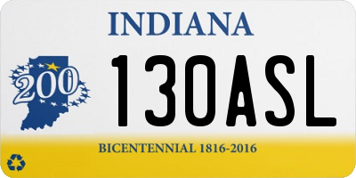 IN license plate 130ASL