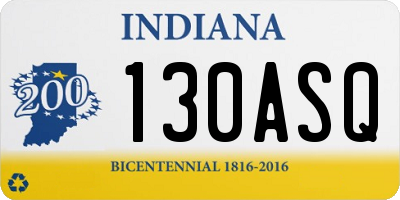 IN license plate 130ASQ