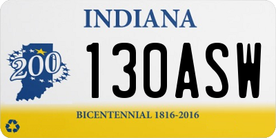 IN license plate 130ASW