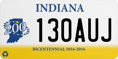 IN license plate 130AUJ
