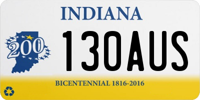 IN license plate 130AUS